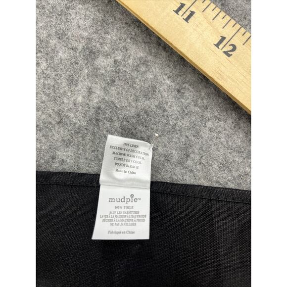 Mud Pie Hand Towel Linen Embroidered Black White 22x 14 Reality Is A Nice Place - Picture 7 of 7